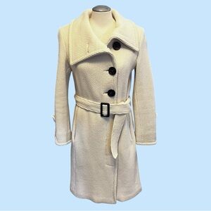 Women's Cream Trench Coat with Belt